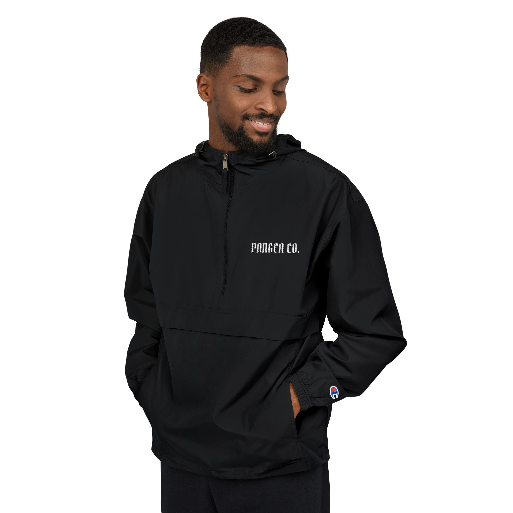 Anorak Jacket — Black "Honoree" Minimal Packable Windbreaker