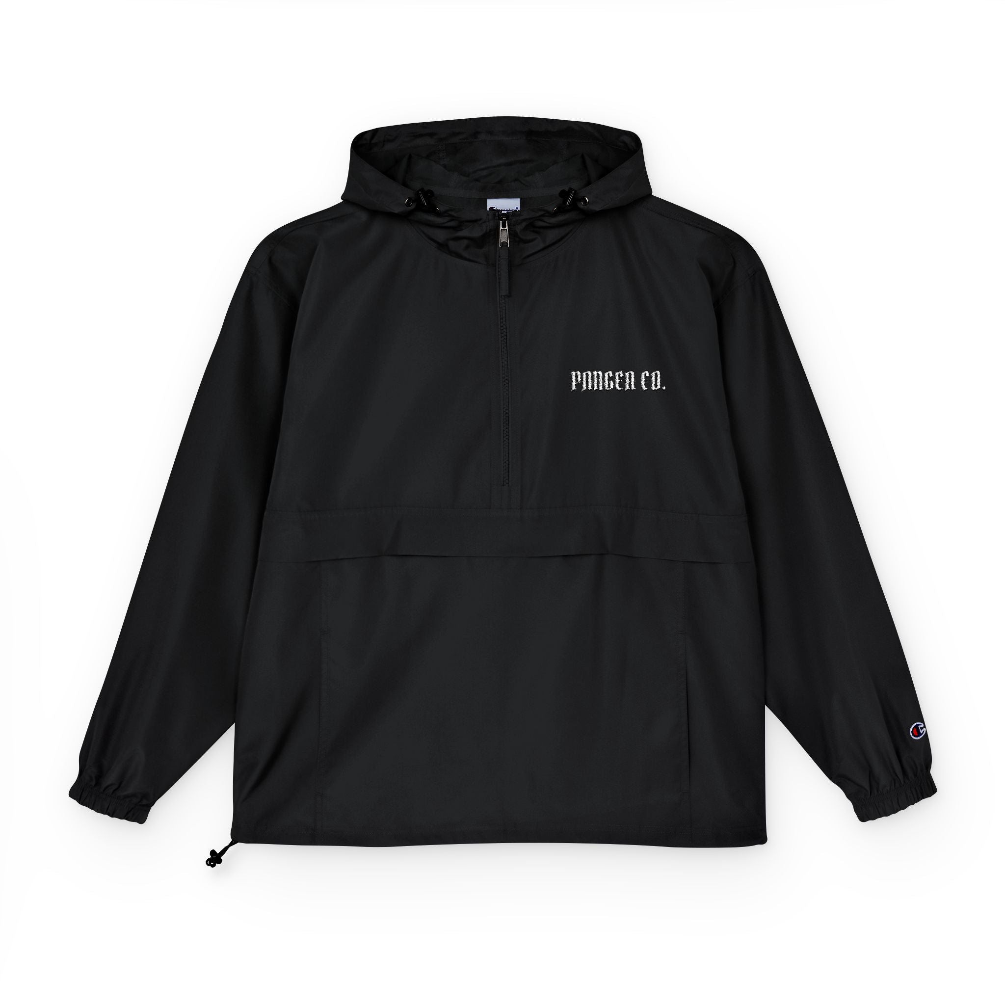Anorak Jacket — Black "Honoree" Minimal Packable Windbreaker