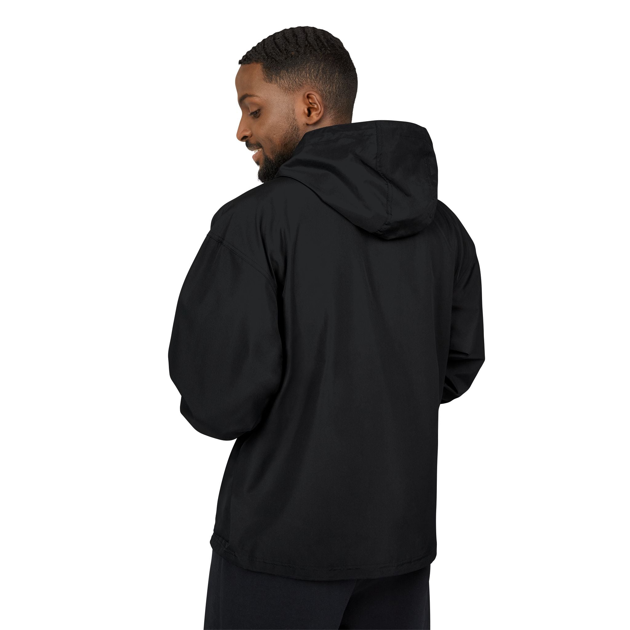 Anorak Jacket — Black "Honoree" Minimal Packable Windbreaker
